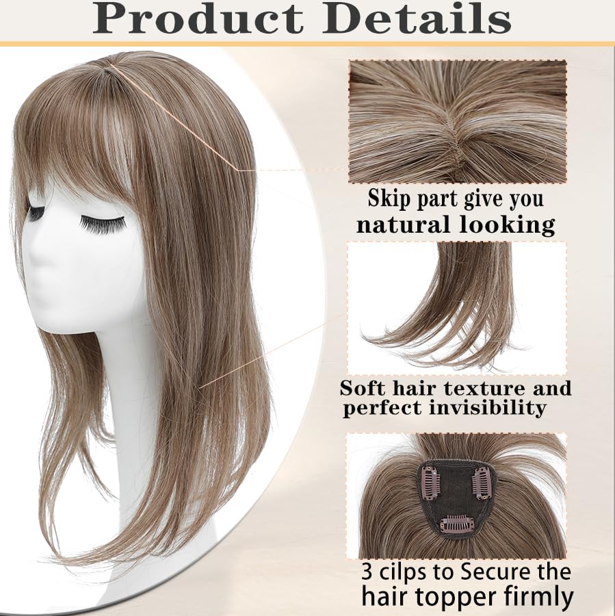 Hair Toppers for Women with Bang Hair Clip with Thinning Hair Wigs Hair Piece