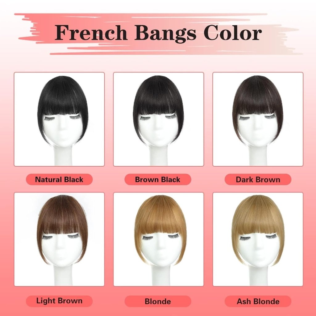 Hair Piece Clip in Bangs Human Hair 360° Cover Wipsy Bangs Hair Toppers for Women