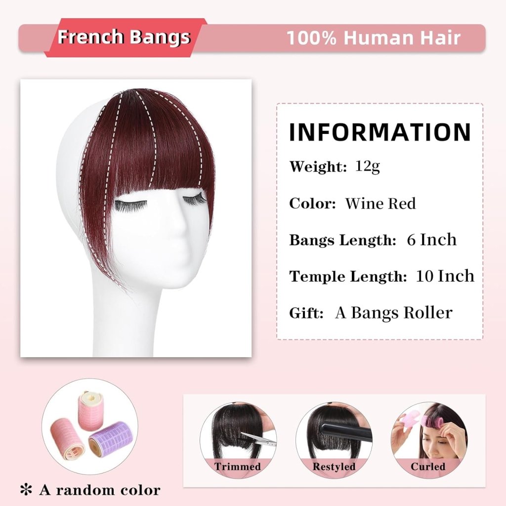 Hair Piece Clip in Bangs Human Hair 360° Cover Wipsy Bangs Hair Toppers for Women