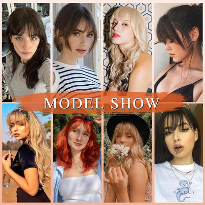 Hair Piece Clip in Bangs Human Hair 360° Cover Wipsy Bangs Hair Toppers for Women