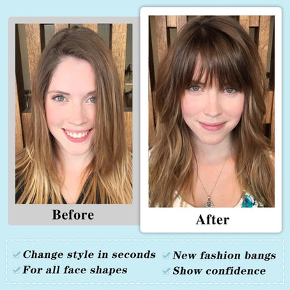 Hair Piece Clip in Bangs Human Hair 360° Cover Wipsy Bangs Hair Toppers for Women