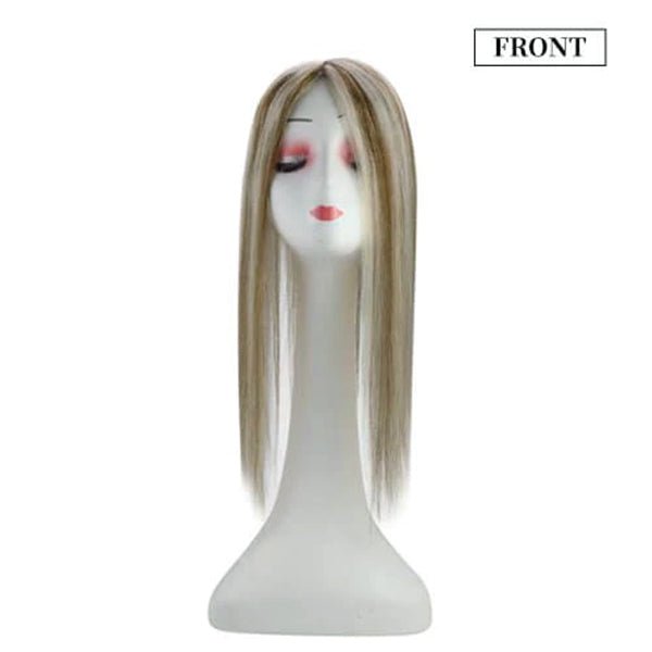 Hair Topper  5"*5" Base Real Human Hair Highlight Blonde Wigs Hair Piece