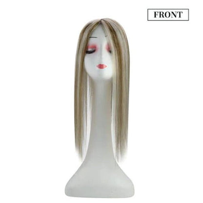 Hair Topper  5"*5" Base Real Human Hair Highlight Blonde Wigs Hair Piece