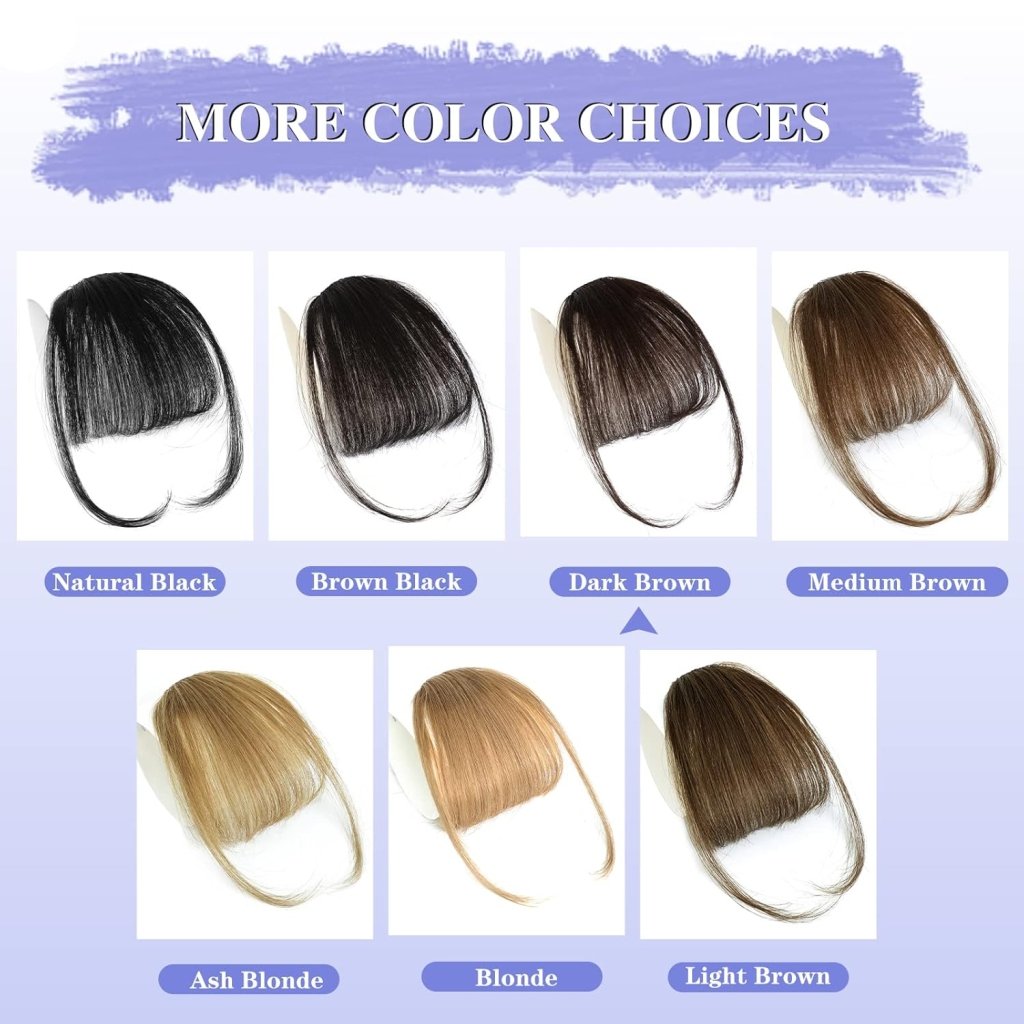 Hair Piece Clip in Bangs Human Hair 360° Cover Wipsy Bangs Hair Toppers for Women
