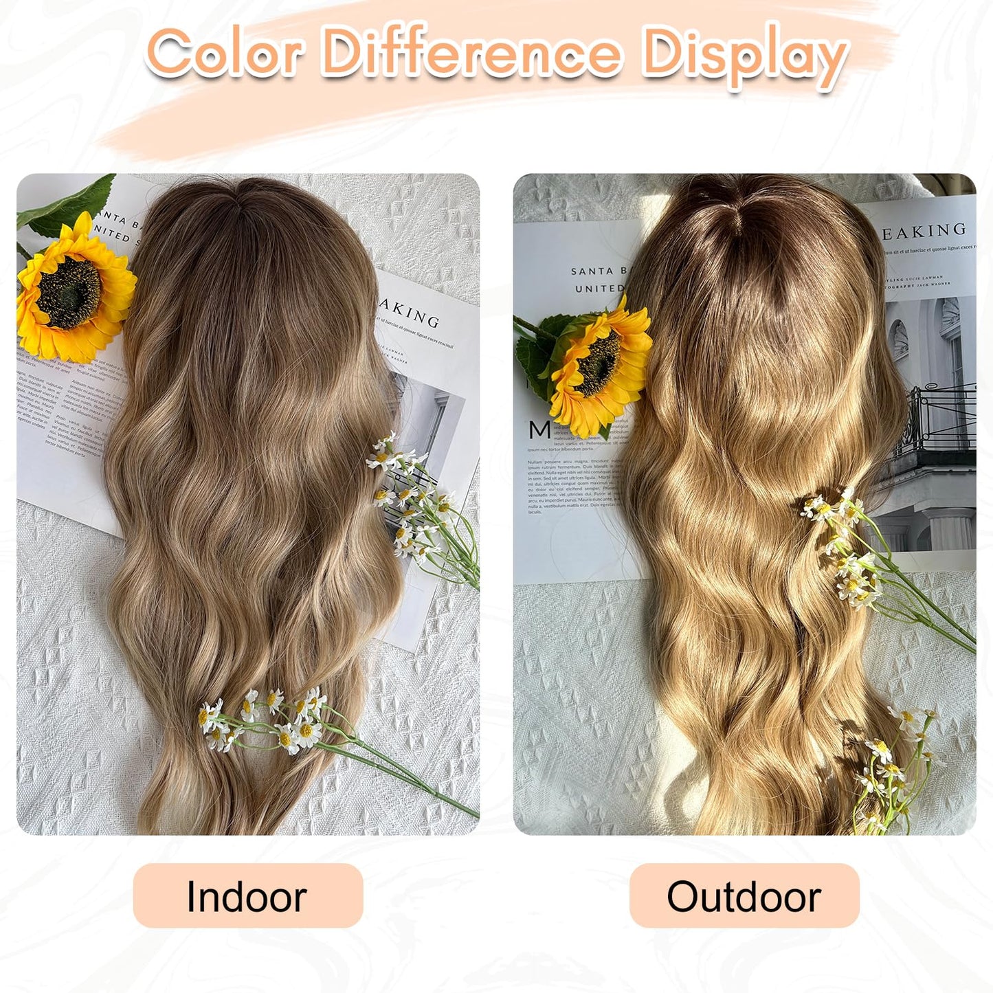 20Inch Wavy Hair Topper for Women Add Volume&Cover Thinning Hair with Natural Looking Hair Piece
