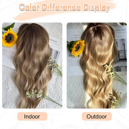 20Inch Wavy Hair Topper for Women Add Volume&Cover Thinning Hair with Natural Looking Hair Piece