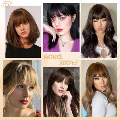 Hair Piece Clip in Bangs Human Hair 360° Cover Wipsy Bangs Hair Toppers for Women