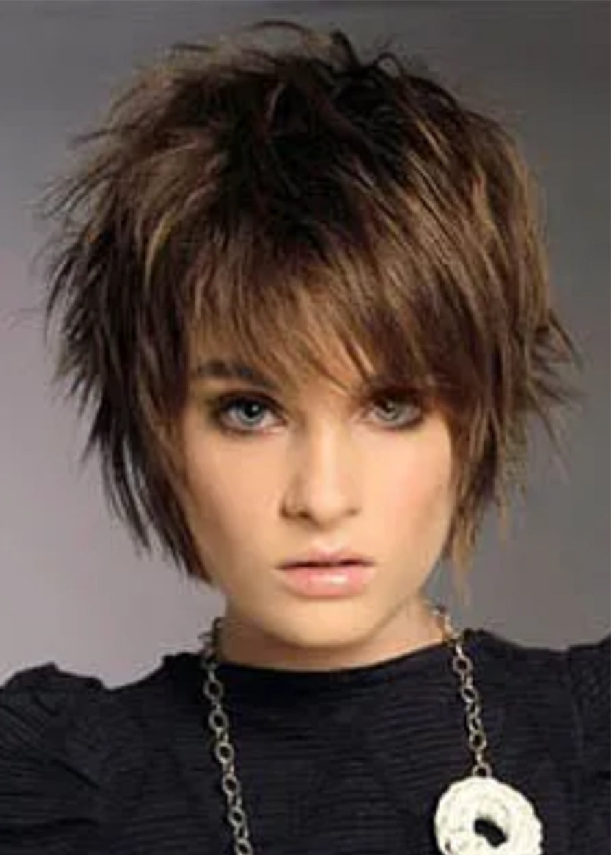 New Arrival Short Layered Straight Capless Synthetic Wig