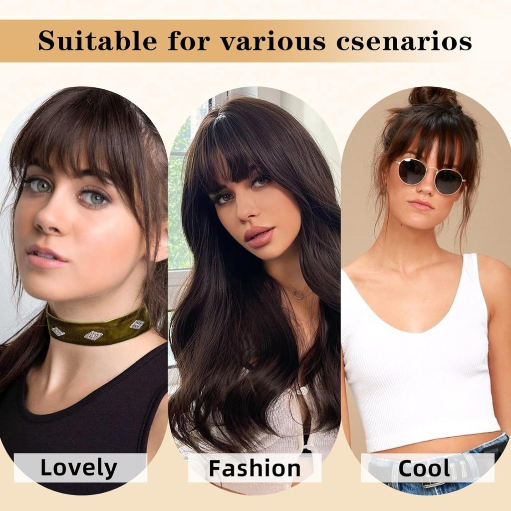 Hair Piece Clip in Bangs Human Hair 360° Cover Wipsy Bangs Hair Toppers for Women