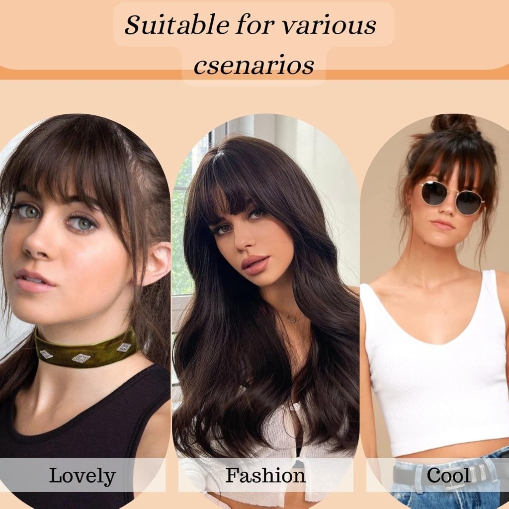 Hair Piece Clip in Bangs Human Hair 360° Cover Wipsy Bangs Hair Toppers for Women