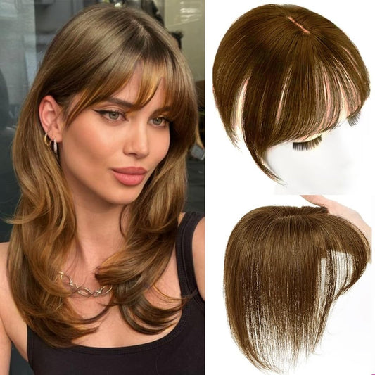Hair Toppers For Women Real Hair 360° 3D Cover Human Hair Topper Wig with Bangs Hair Pieces