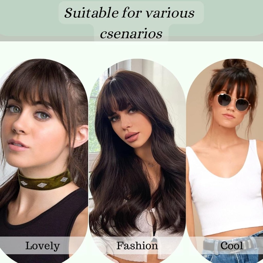 Hair Piece Clip in Bangs Human Hair 360° Cover Wipsy Bangs Hair Toppers for Women