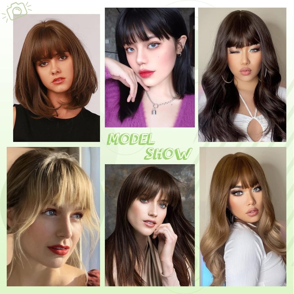 Hair Piece Clip in Bangs Human Hair 360° Cover Wipsy Bangs Hair Toppers for Women