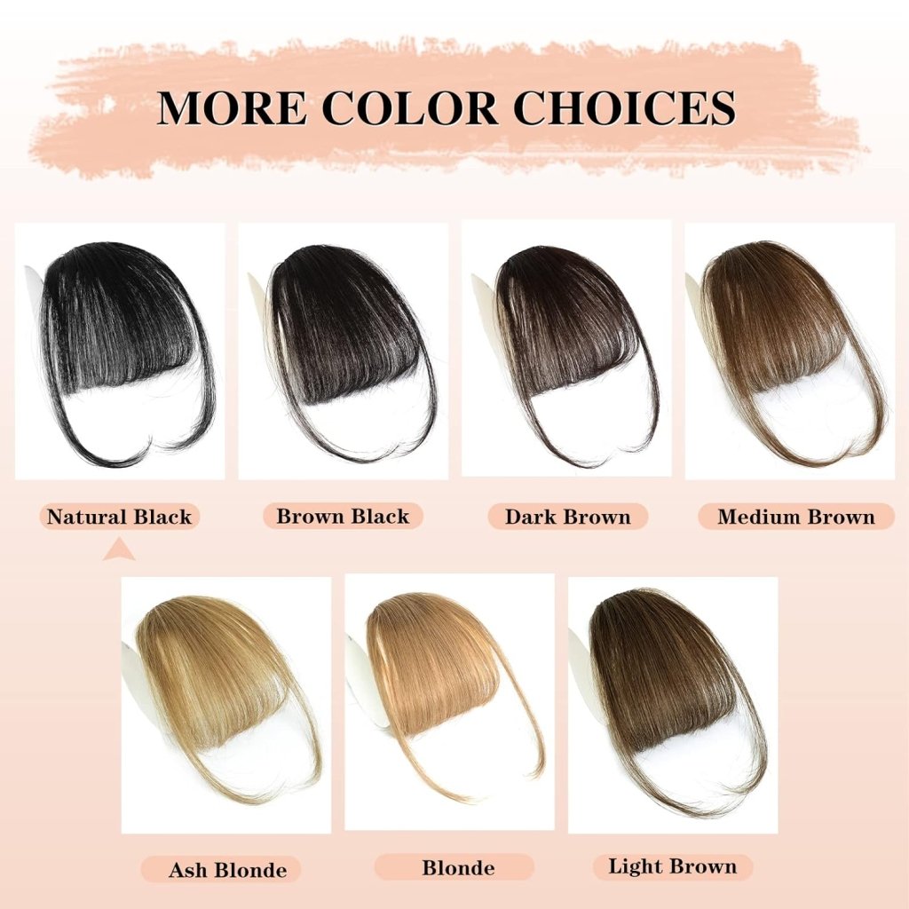 Hair Piece Clip in Bangs Human Hair 360° Cover Wipsy Bangs Hair Toppers for Women