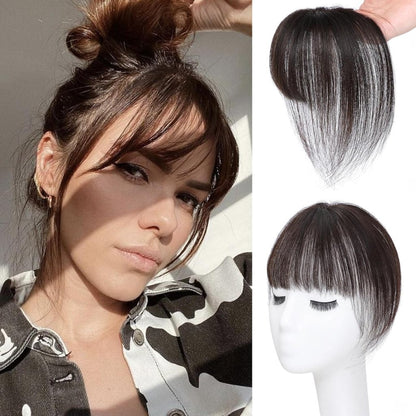 Hair Piece Clip in Bangs Human Hair 360° Cover Wipsy Bangs Hair Toppers for Women