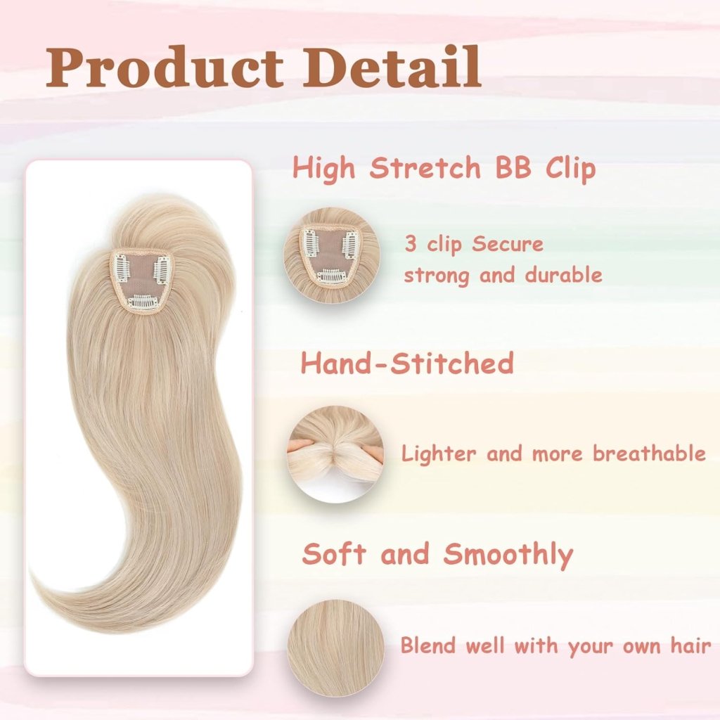 Hair Topper with Bangs Hair Clip 360° 3D Cover Fluffy Wigs Hair Piece with Thinning Hair