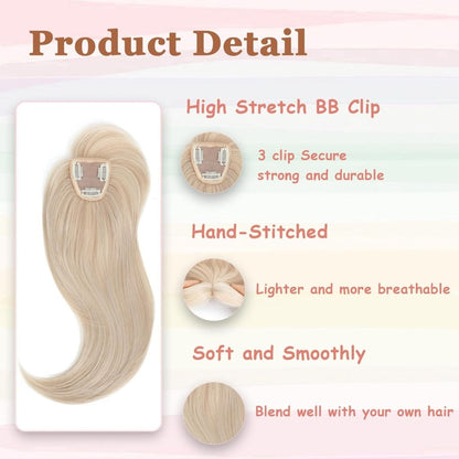 Hair Topper with Bangs Hair Clip 360° 3D Cover Fluffy Wigs Hair Piece with Thinning Hair