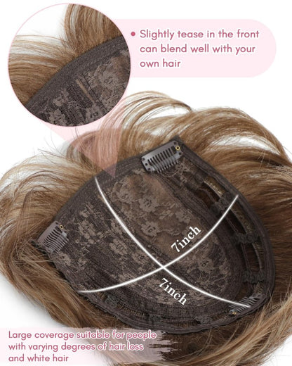Hair Topper Short Pixie Cut Pieces for Women with Thinning Human Hair Wigs