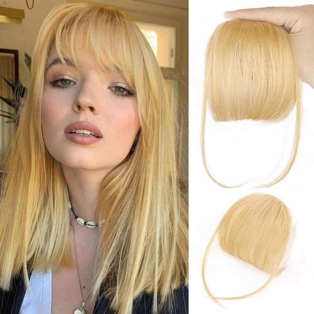 Hair Piece Clip in Bangs Human Hair 360° Cover Wipsy Bangs Hair Toppers for Women