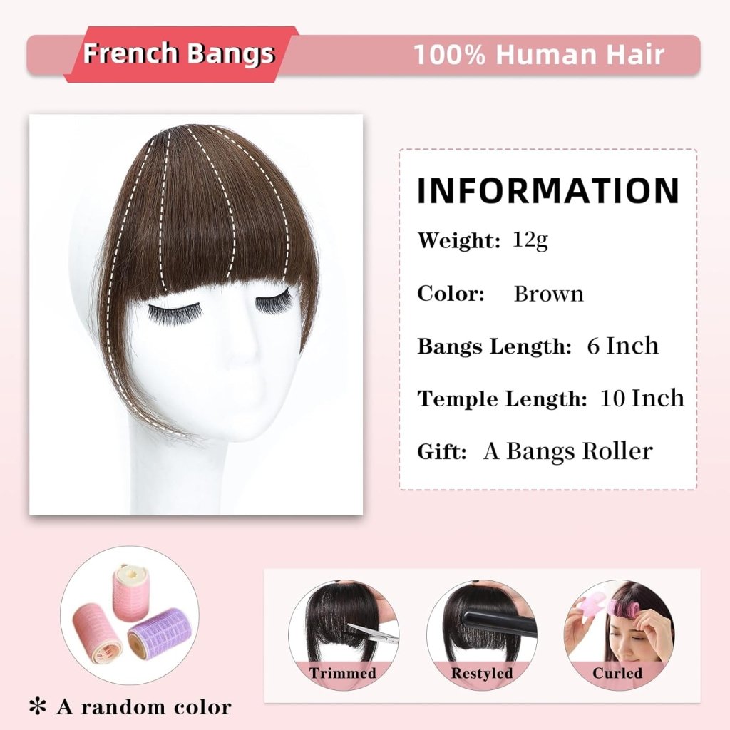 Hair Piece Clip in Bangs Human Hair 360° Cover Wipsy Bangs Hair Toppers for Women
