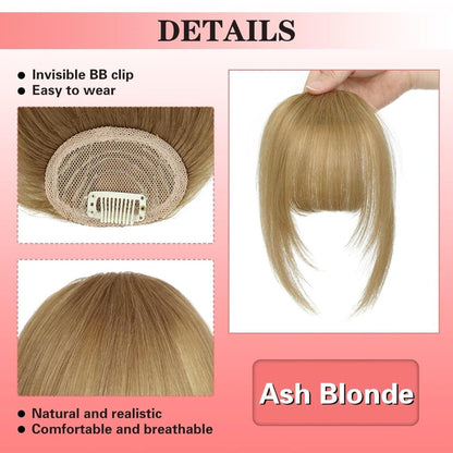 Hair Piece Clip in Bangs Human Hair 360° Cover Wipsy Bangs Hair Toppers for Women