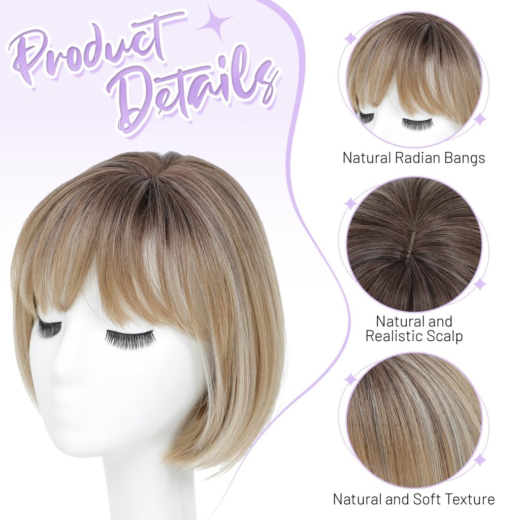Wigs Hair Topper for Women Short Bob Hair Pieces for Women with Thinning Hair