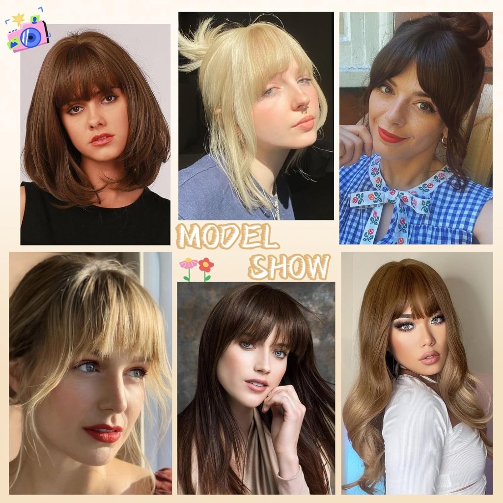 Hair Piece Clip in Bangs Human Hair 360° Cover Wipsy Bangs Hair Toppers for Women