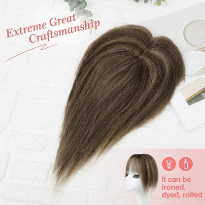 Real Human Hair Toppers for women 10 Inch Clip in Bangs for Thinning Hai Cover Hair Pieces