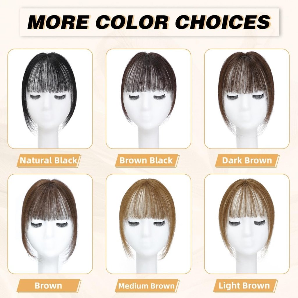 Hair Piece Clip in Bangs Human Hair 360° Cover Wipsy Bangs Hair Toppers for Women