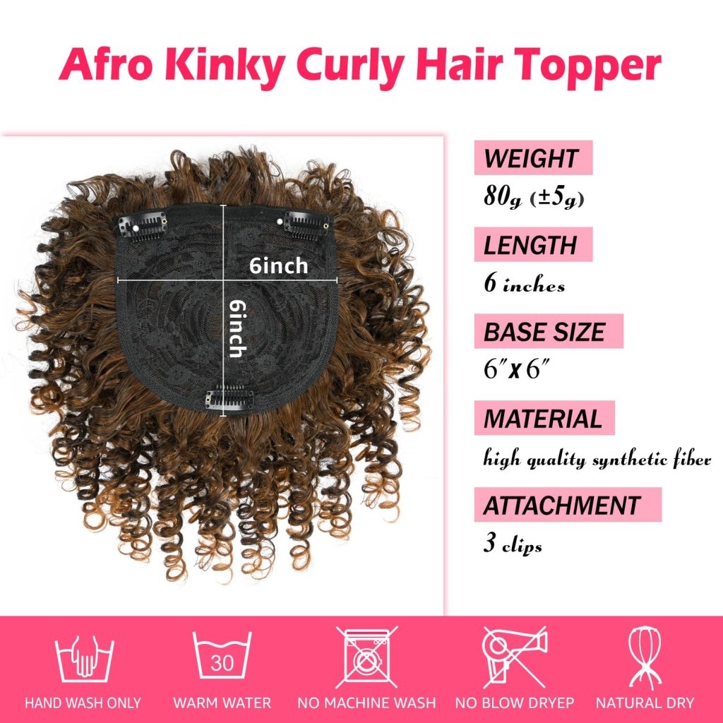 Natural Afro Kinky Curly Short Hair Toppers with Bangs Black Clip in human hair Wiglets Hair Pieces