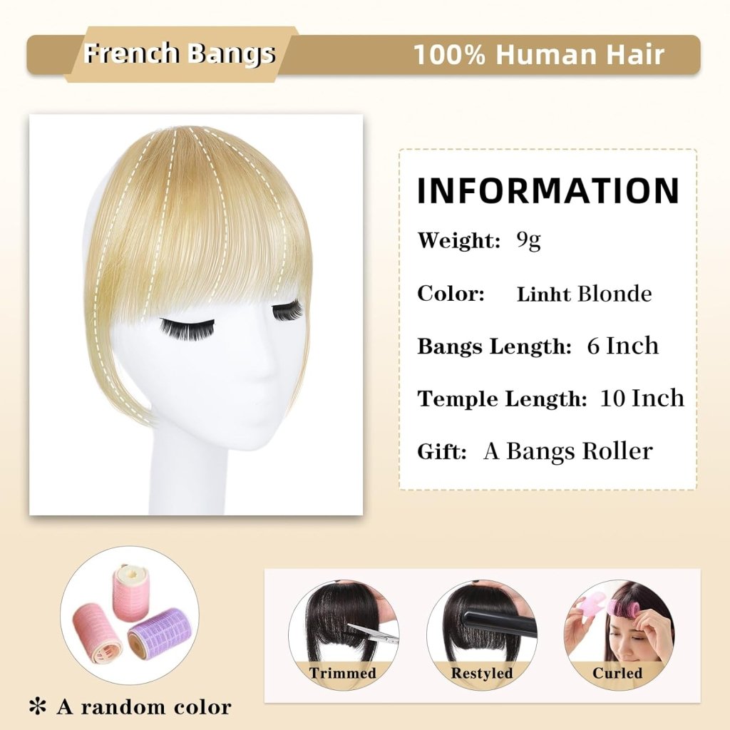 Hair Piece Clip in Bangs Human Hair 360° Cover Wipsy Bangs Hair Toppers for Women