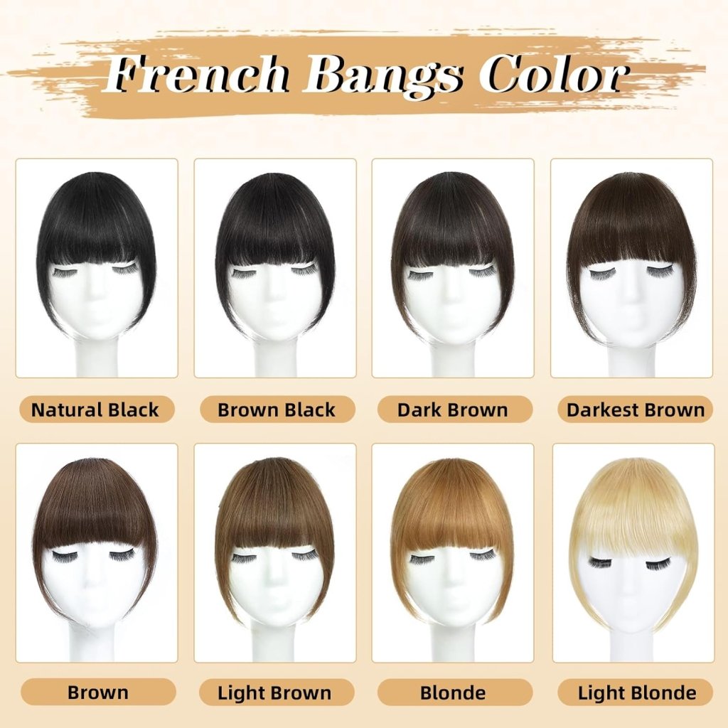 Hair Piece Clip in Bangs Human Hair 360° Cover Wipsy Bangs Hair Toppers for Women