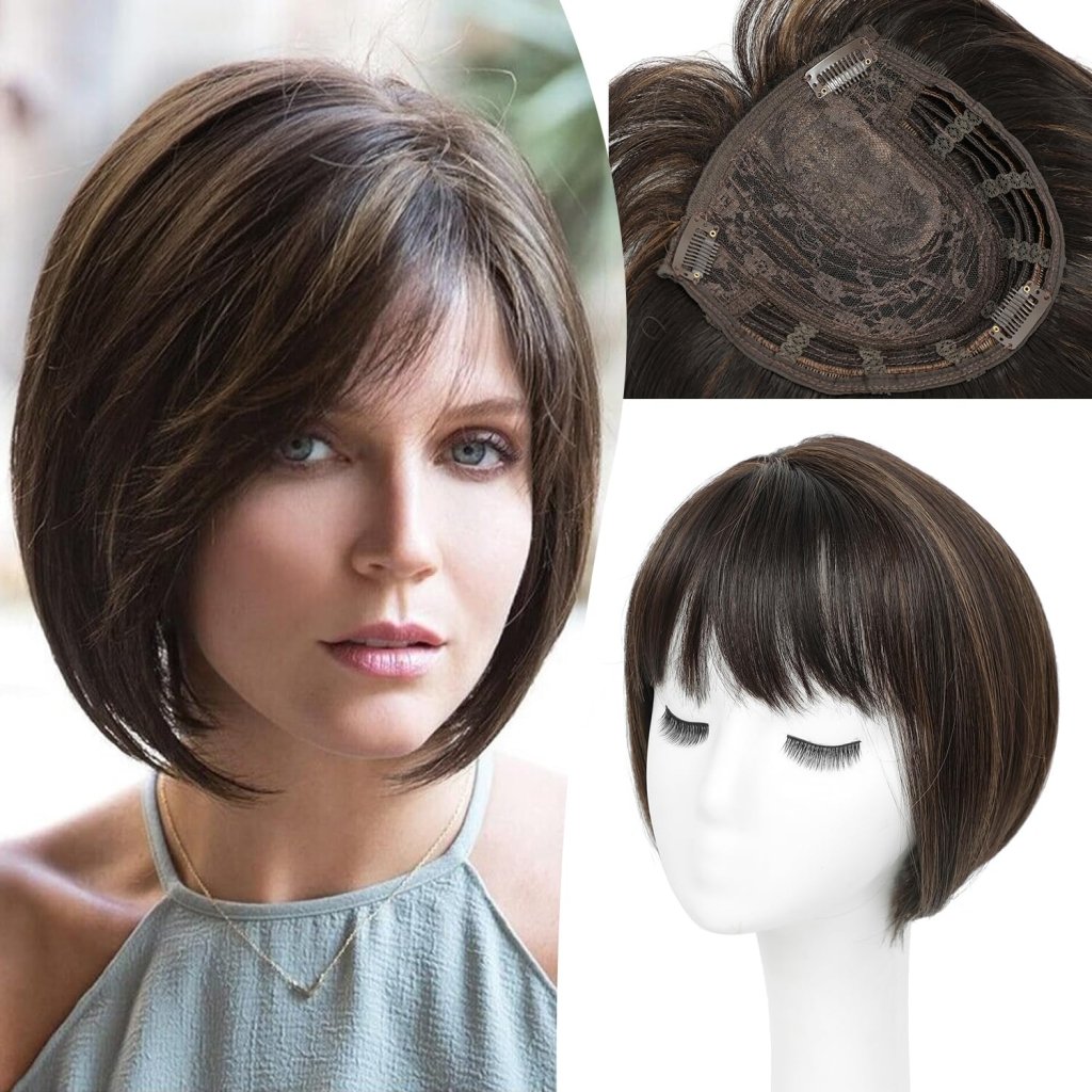 Wigs Hair Topper for Women Short Bob Hair Pieces for Women with Thinning Hair