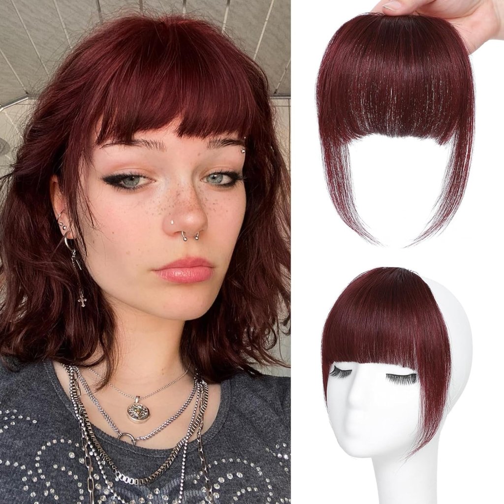 Hair Piece Clip in Bangs Human Hair 360° Cover Wipsy Bangs Hair Toppers for Women