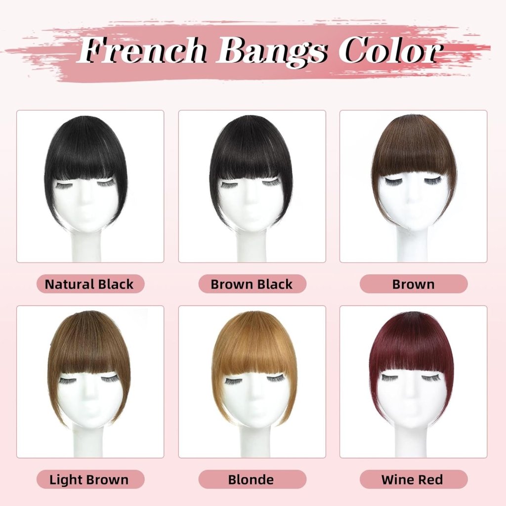 Hair Piece Clip in Bangs Human Hair 360° Cover Wipsy Bangs Hair Toppers for Women