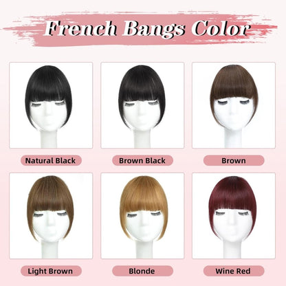 Hair Piece Clip in Bangs Human Hair 360° Cover Wipsy Bangs Hair Toppers for Women