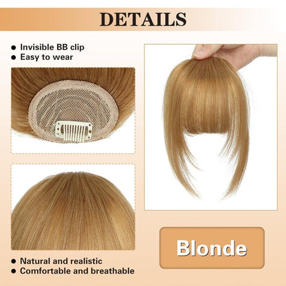 Hair Piece Clip in Bangs Human Hair 360° Cover Wipsy Bangs Hair Toppers for Women