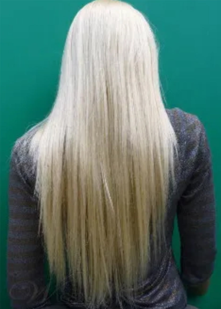Long Silky Straight Blonde Real 100% Virgin Indian Human Hair 24 Inches Wig