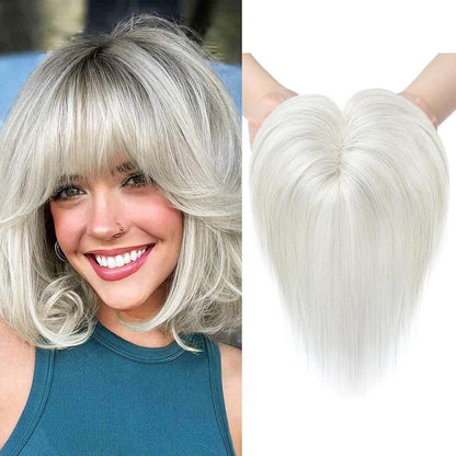 Human Hair wigs Pieces 6 Inch Hair Toppers Top Hair Extensions