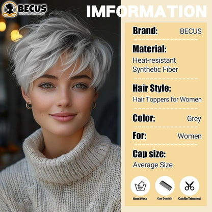 Hair Toppers with Thinning Hair Bangs 360°3D Cover Toupee Hair Pieces for Women Wig with Bangs