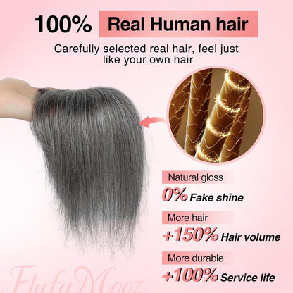 Real Human Hair Toppers for women 10 Inch Clip in Bangs for Thinning Hai Cover Hair Pieces