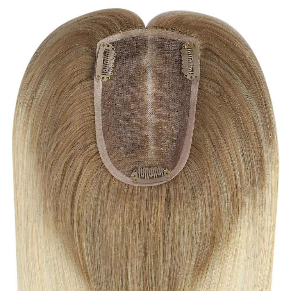 3*5inch Wigs Hair Piece Hair Toppers For Women Ombre Brown to Blonde