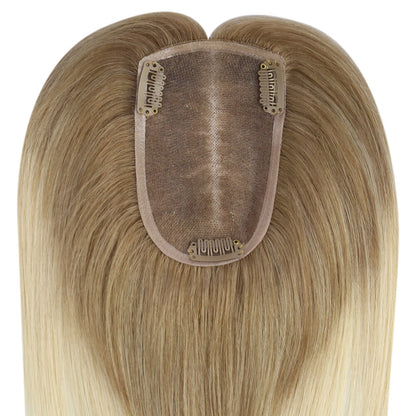 3*5inch Wigs Hair Piece Hair Toppers For Women Ombre Brown to Blonde