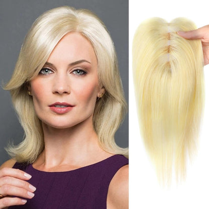 Hair Toppers for Women Real Human Hair Salt and Pepper Grey Human Hair Toppers 10 inch Dark Grey