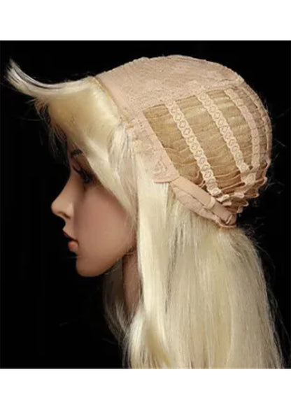 Long Silky Straight Blonde Real 100% Virgin Indian Human Hair 24 Inches Wig