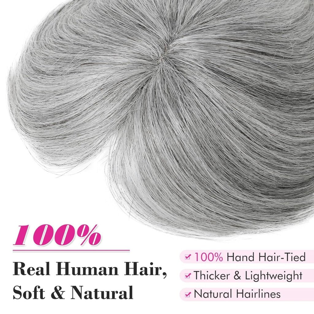 Human Hair wigs Pieces 6 Inch Hair Toppers Top Hair Extensions