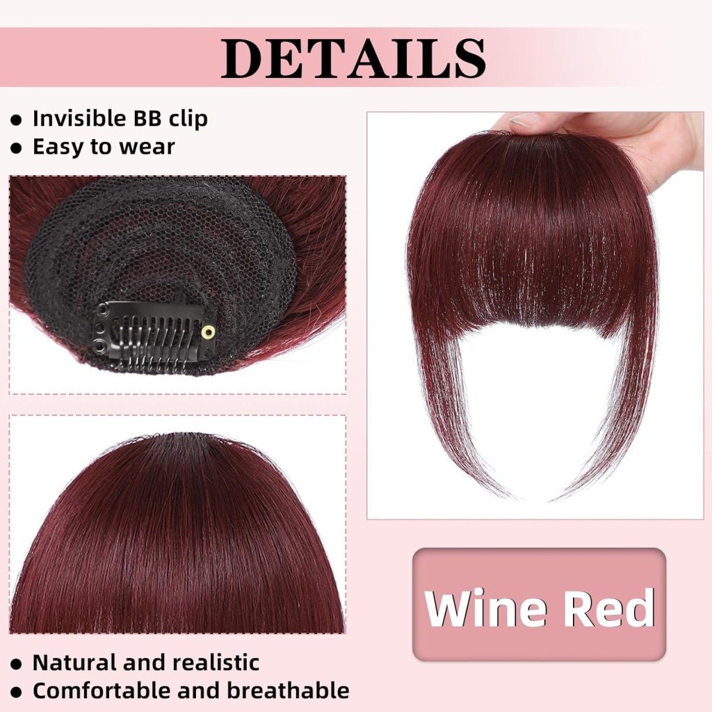 Hair Piece Clip in Bangs Human Hair 360° Cover Wipsy Bangs Hair Toppers for Women