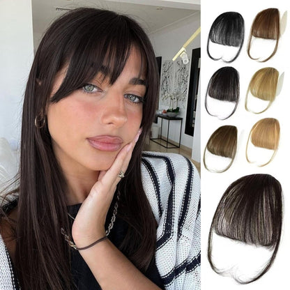 Hair Piece Clip in Bangs Human Hair 360° Cover Wipsy Bangs Hair Toppers for Women