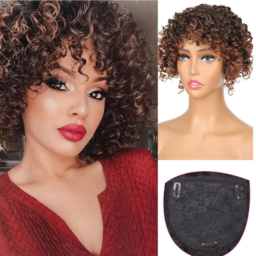 Afro Curly Hair Topper Silver Grey Human Hair Wigs for Women Hairpieces Toppers Pieces
