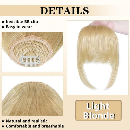 Hair Piece Clip in Bangs Human Hair 360° Cover Wipsy Bangs Hair Toppers for Women